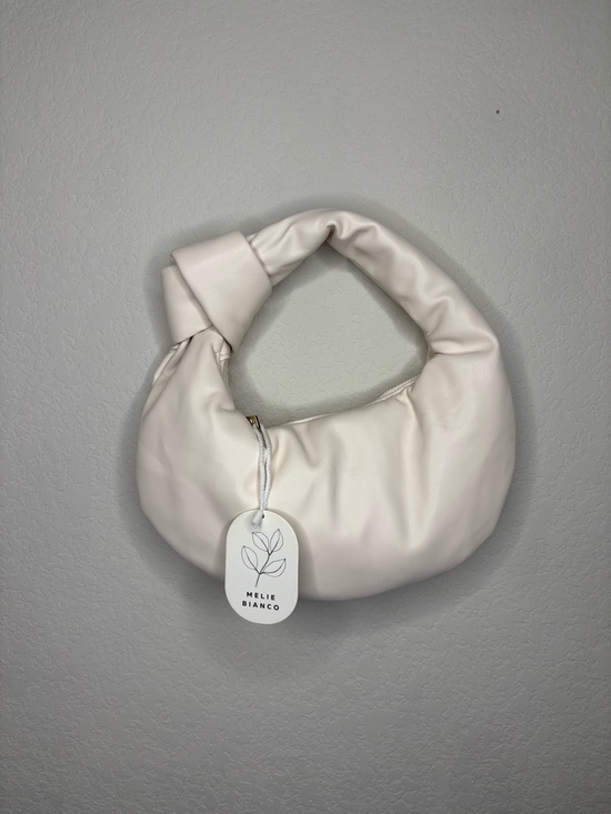 Melie Bianco Handbags - Melie Biianco Cream Knotted Handle Hobo Bag